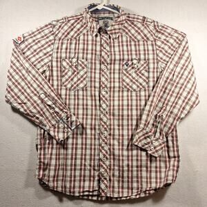 company 81 men's button up shirt Plaid Xl Embroidered Logo